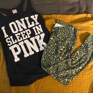 💘 SOLD! Victorias Secret PINK Camo Tank and Leggings Sleep Pajama Set